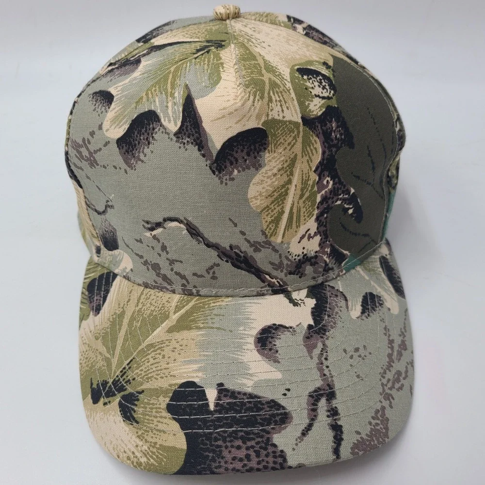 Vintage Camo Hat Snapback Green‎ Beige Blank Plain Camouflage Hunting Outdoors